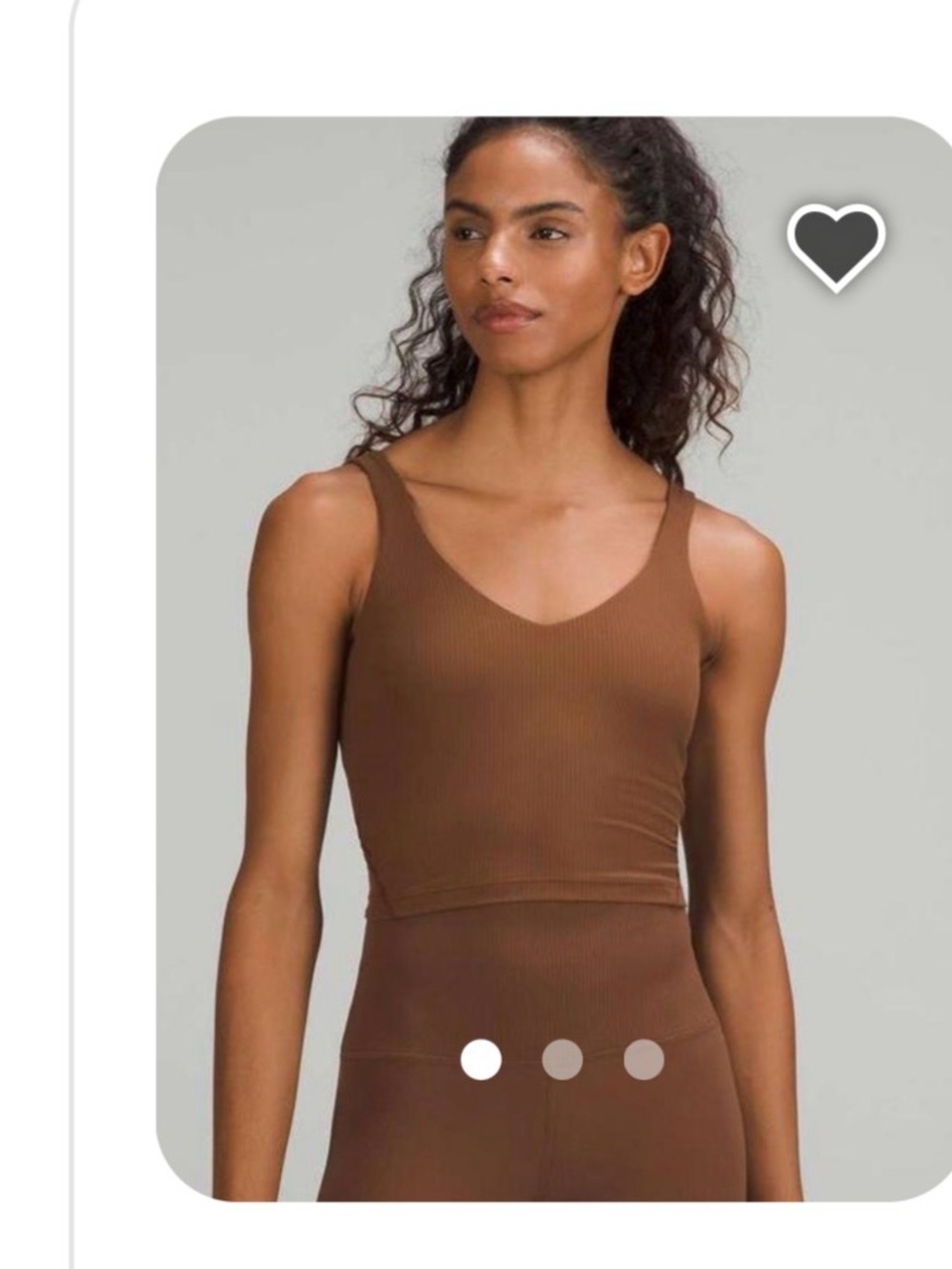 lululemon athletica Ribbed V-Neck Crop Tank - Brown